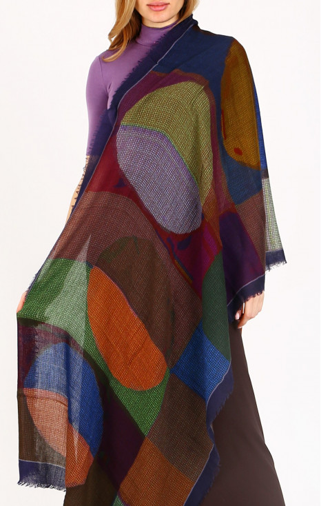 Wool &amp; Modal Scarf &ndash; Midnight Mosaic Dream