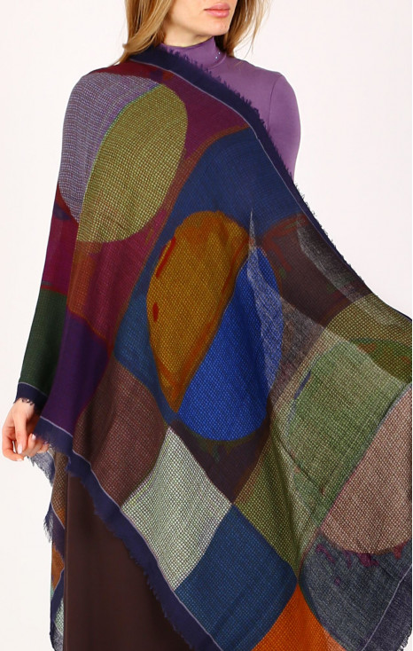 Wool &amp; Modal Scarf &ndash; Midnight Mosaic Dream
