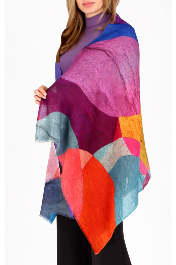 Fular multicolor din lână și modal, Color Bubble Dance [1]