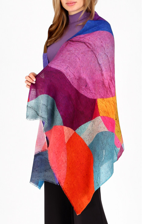 Fular multicolor din lână și modal, Color Bubble Dance [1]