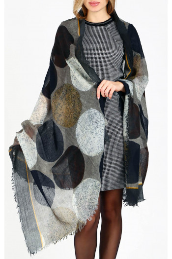 Eșarfă călduroasă din lână Forest Stones in Silence