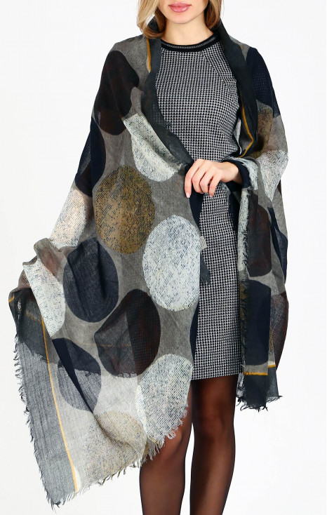 Eșarfă călduroasă din l&acirc;nă Forest Stones in Silence