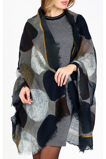 Eșarfă călduroasă din lână Forest Stones in Silence [1]