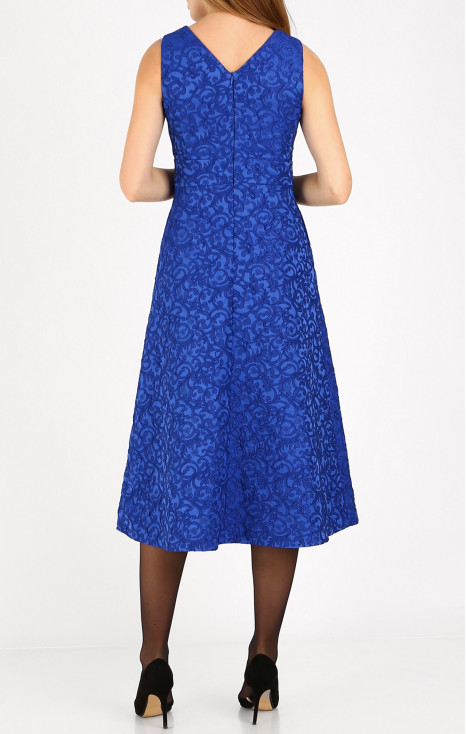 Rochie rafinată din jacquard satinat, în culoarea Bright Cobalt Blue [1]