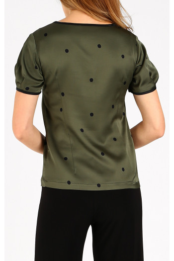 Bluza elegantă din vâscoză satinată, în Bronze Green [1]