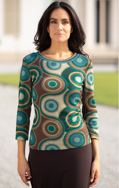 Bluză din tricot călduros cu model geometric de efect