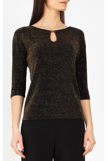 Bluză cu efect metalizat Black Gold Shimmer [1]