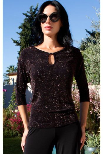 Bluză cu efect metalizat Black Bronze Shimmer