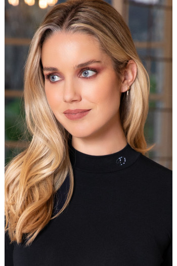 Bluza stilată, neagră, cu logo din cristale Swarovski [1]