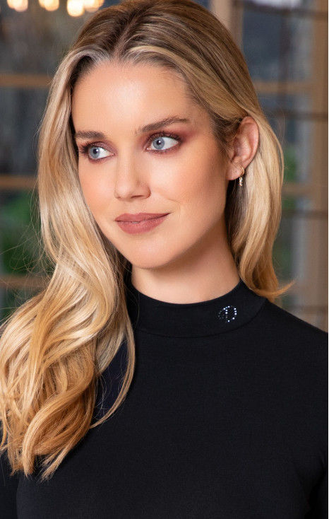 Bluza stilată, neagră, cu logo din cristale Swarovski [1]