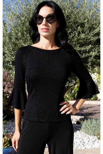 Bluză cu fire argintii strălucitoare Black Silver Shimmer