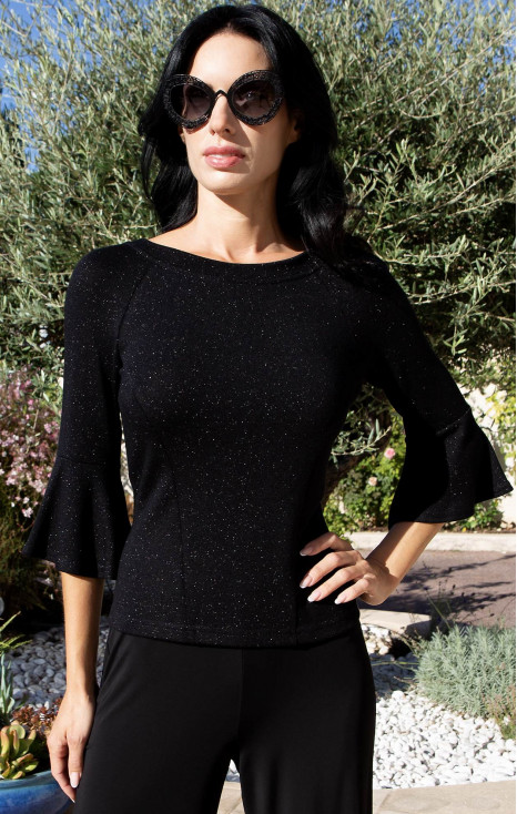 Bluză cu fire argintii strălucitoare Black Silver Shimmer