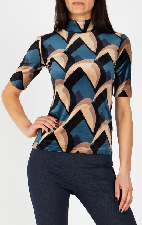 Stretch Velvet Top – Cobalt Velvet Retro Art