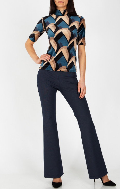 Stretch Velvet Top &ndash; Cobalt Velvet Retro Art