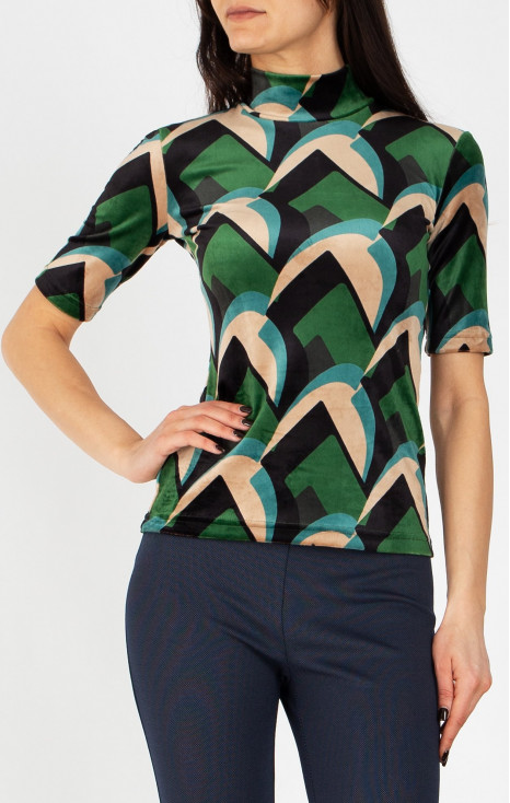 Stretch Velvet Top – Forest Velvet Retro Art
