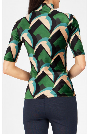Stretch Velvet Top – Forest Velvet Retro Art [1]