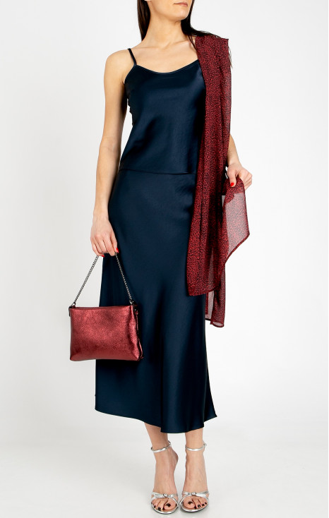 Eșarfă elegantă și vaporoasă cu imprimeu leopard &icirc;n nuanță bordo