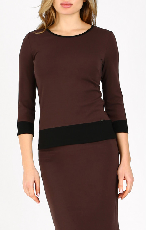 Bluză din material ferm, &icirc;n culoarea Chocolate Fondant.