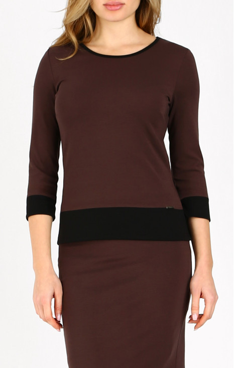 Bluză din material ferm, în culoarea Chocolate Fondant.