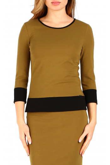 Bluză din material ferm în culoarea Bronze Mist