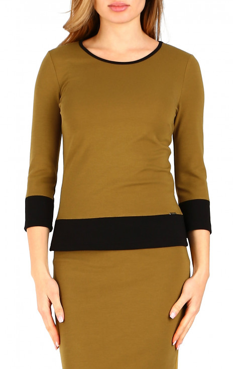 Bluză din material ferm în culoarea Bronze Mist