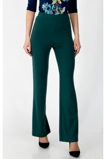 Pantalon din tricot dens, în culoarea verde închis Botanical Garden