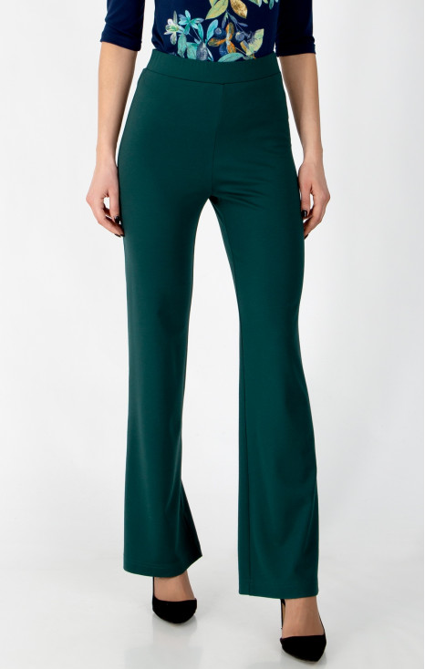 Pantalon din tricot dens, &icirc;n culoarea verde &icirc;nchis Botanical Garden