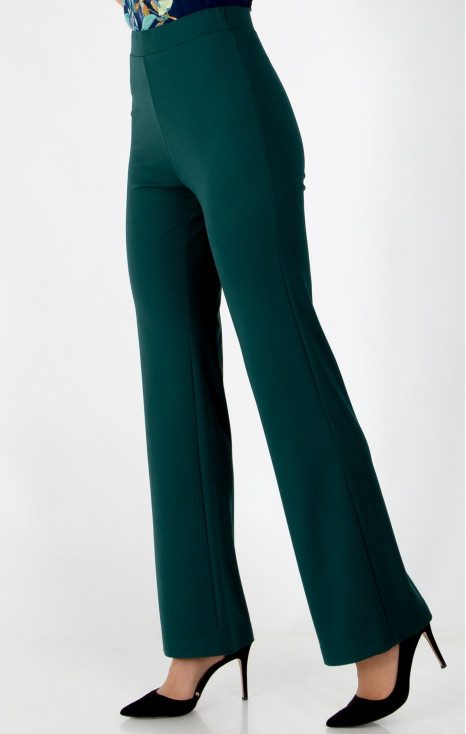 Pantalon din tricot dens, &icirc;n culoarea verde &icirc;nchis Botanical Garden