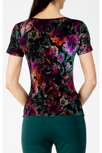 Bluză din jerseu luxos în Plum Purple, Amethyst și Alpine Green [1]