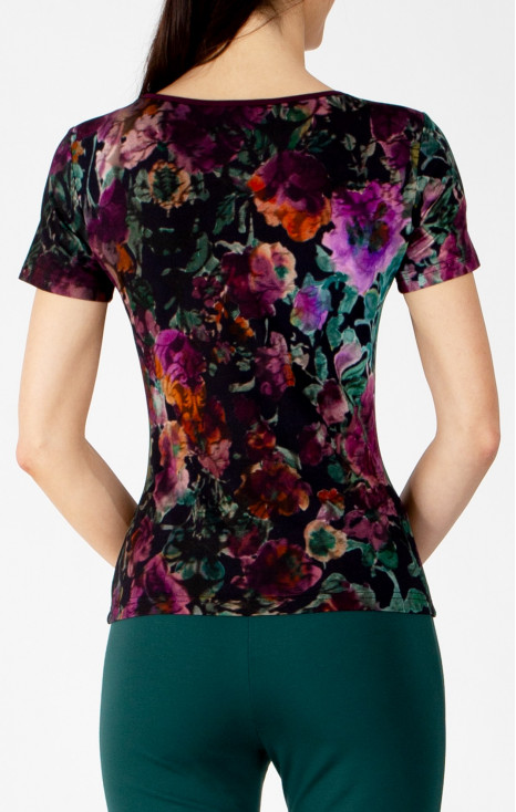 Bluză din jerseu luxos în Plum Purple, Amethyst și Alpine Green [1]