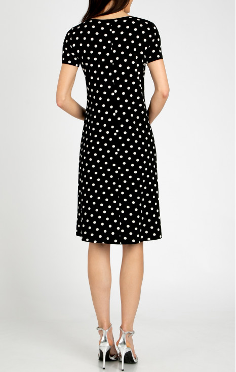Rochie din jerseu greu de lux cu imprimeu Polka dots [1]