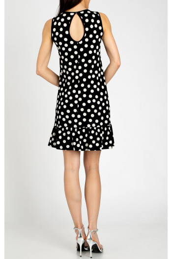 Rochie scurtă elegantă cu volan, realizată din jerseu de lux cu imprimeu Polka dots [1]