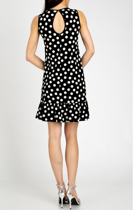 Rochie scurtă elegantă cu volan, realizată din jerseu de lux cu imprimeu Polka dots [1]