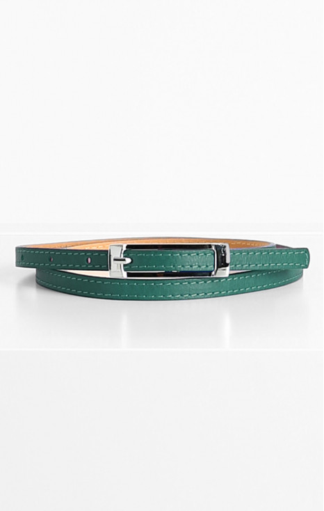 Slim Genuine Leather Belt – Alpine Green [1]