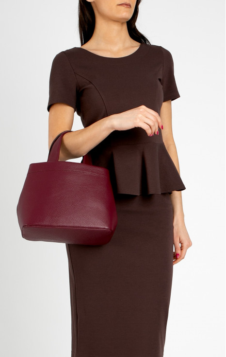 Geantă mică practică din piele naturală, în culoarea Wine Red [1]