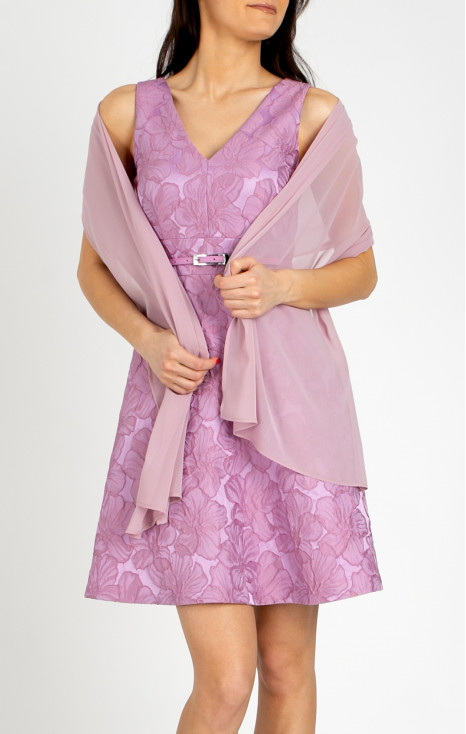 Rochie elegantă din jacard satinat în culoarea Lavender Mist
