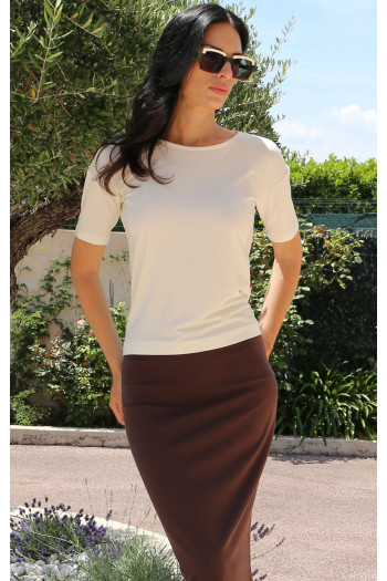 Bluză sport-elegantă cu croială lejeră în culoarea Soft Cream