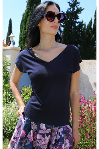 Bluză confortabilă de vară în culoarea Deep Indigo