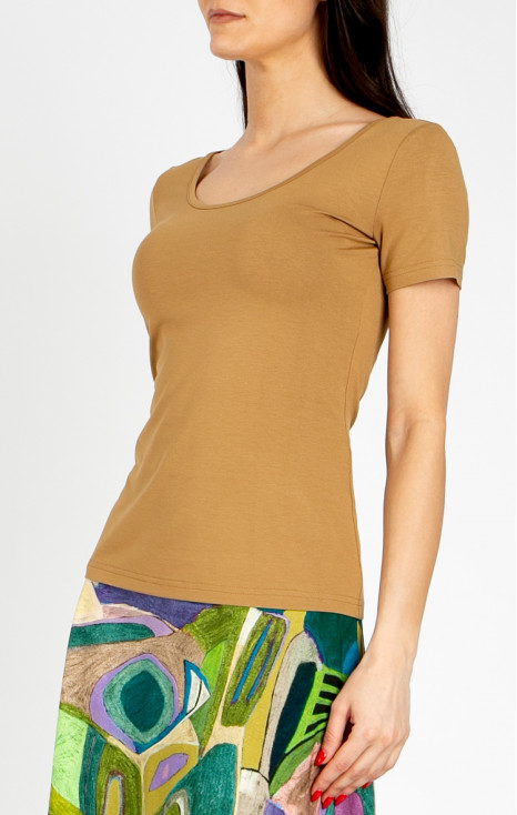 Bluză cambrată &icirc;n culoarea Medal Bronze