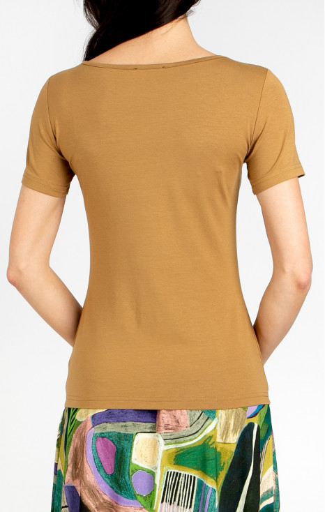 Bluză cambrată &icirc;n culoarea Medal Bronze