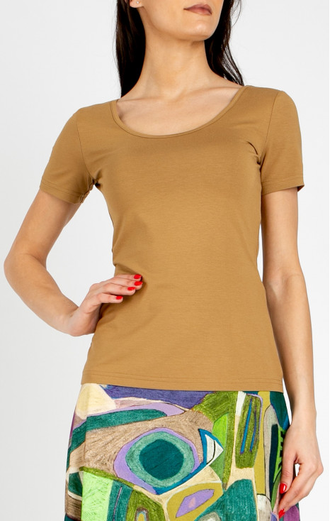 Bluză cambrată &icirc;n culoarea Medal Bronze