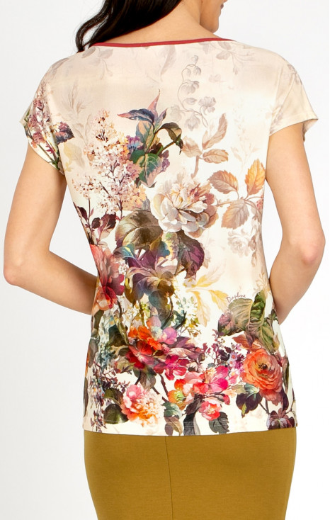 Relaxed Jersey Top &ndash; Floral Symphony Ecru