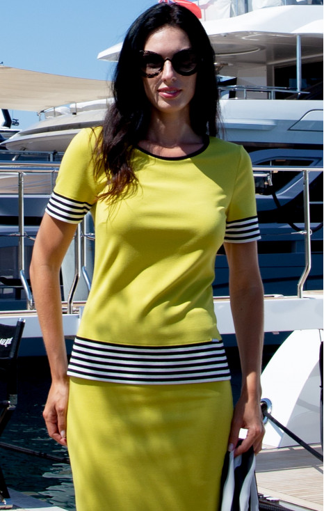 Bluză din tricot dens Lime &amp; Stripes