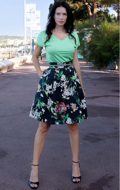 Flared Cotton Skirt – Spring Garden