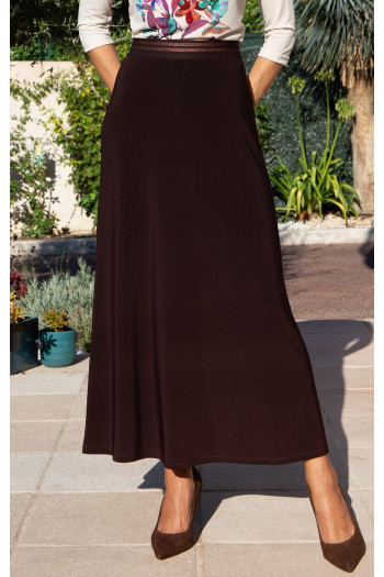 Long Jersey Skirt – Deep Chocolate