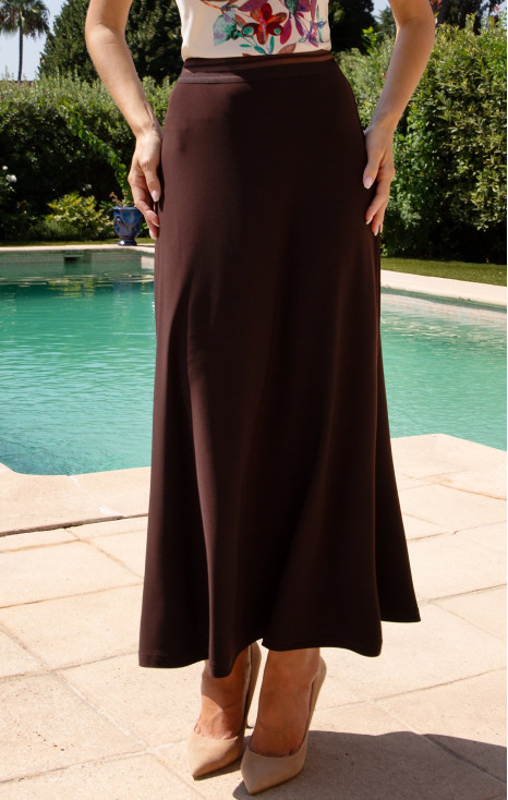 Long Jersey Skirt &ndash; Deep Chocolate