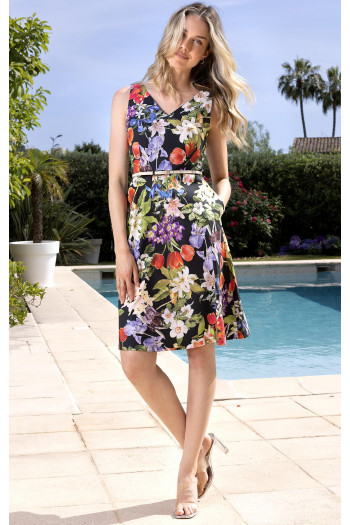 Cotton dress with Floral Garden Print
