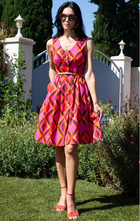 Printed Cotton Dress – Pink Diamond [1]