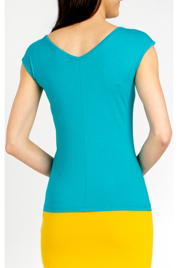 Fitted V-Neck Top – Caribbean Sea [1]