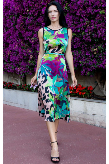 Rochie elegantă Floral Safari din vâscoză satinată [1]